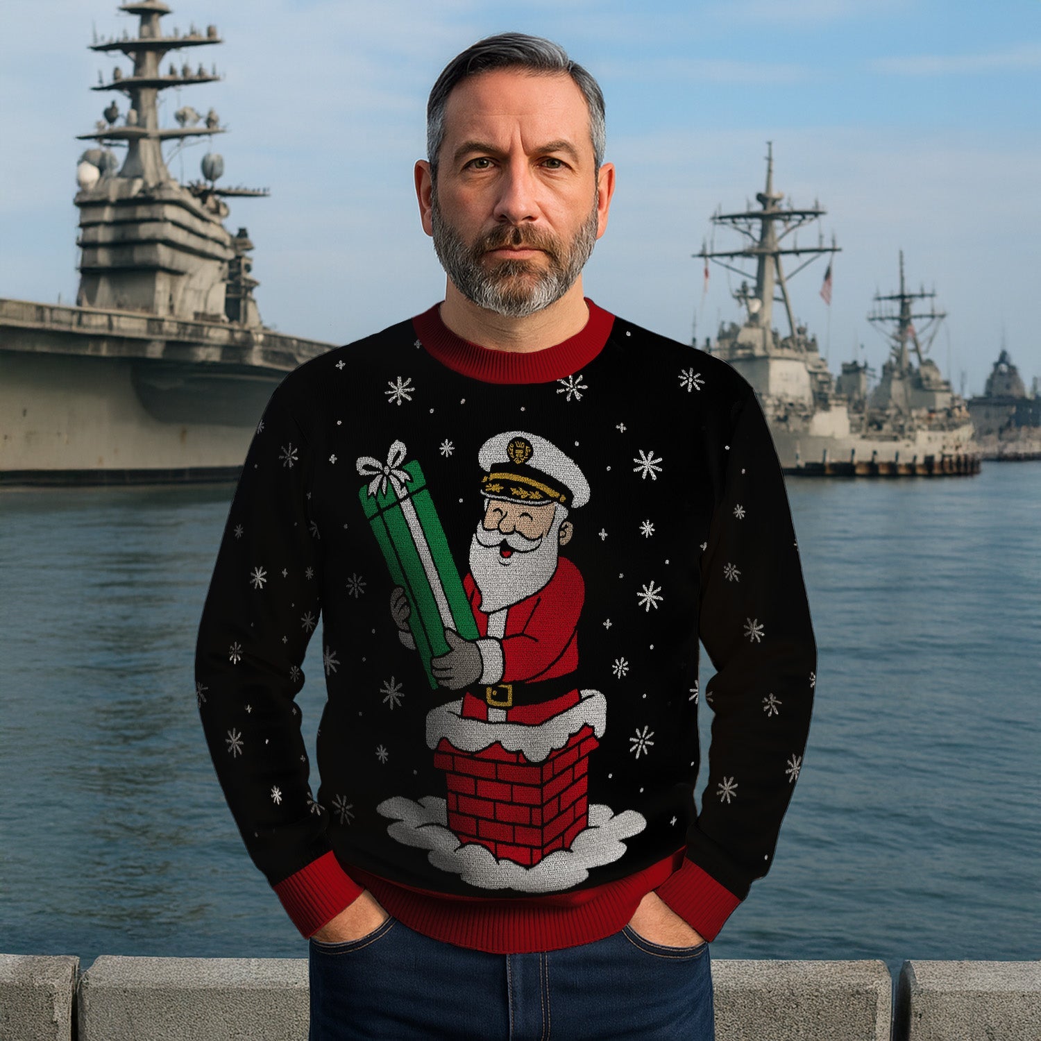US Navy Satan Christmas Ugly Sweater