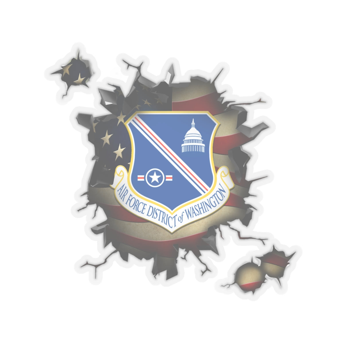 US Air Force District of Washington 3D Break Effect Stickers