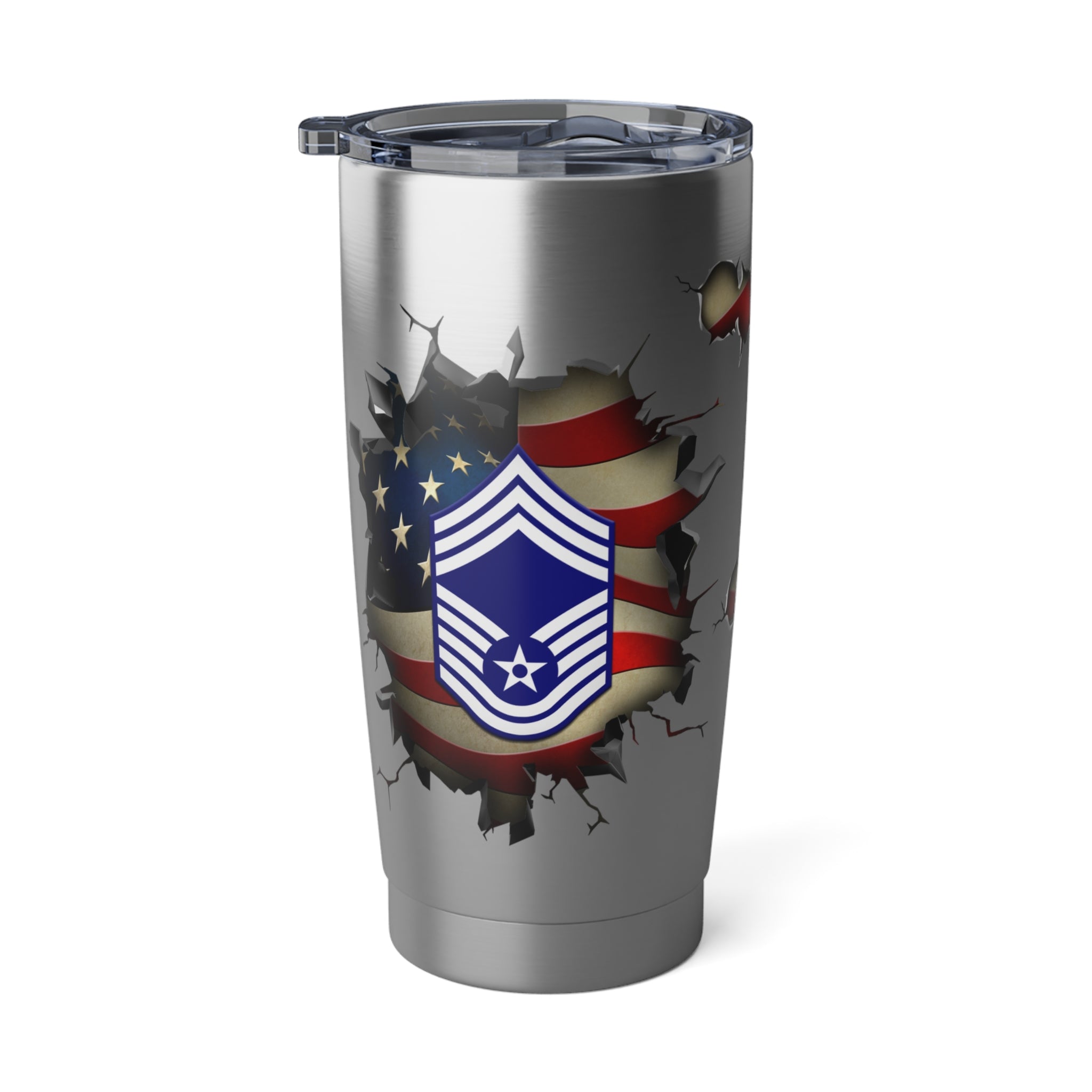 US Air Force E-9 Chief Master Sergeant CMSgt E9 Noncommissioned Officer AF Ranks 3D Break Effect Vagabond 20oz Tumbler