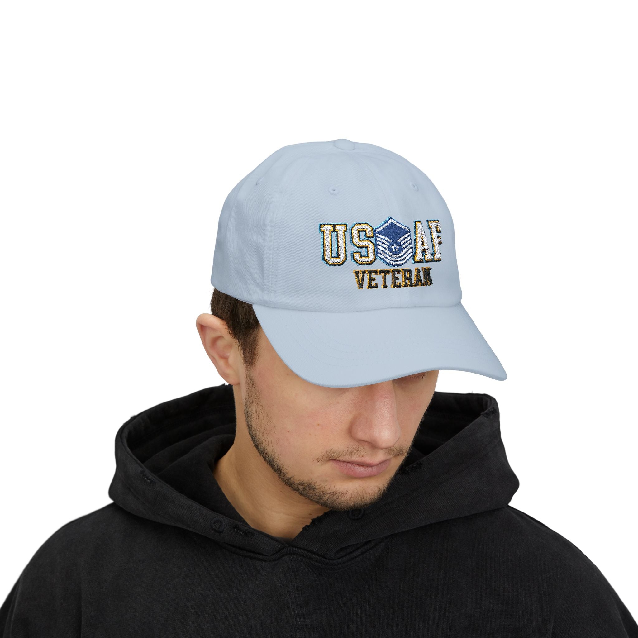 US Air Force E-8 Old Style Veteran Embroidered Classic Dad Cap