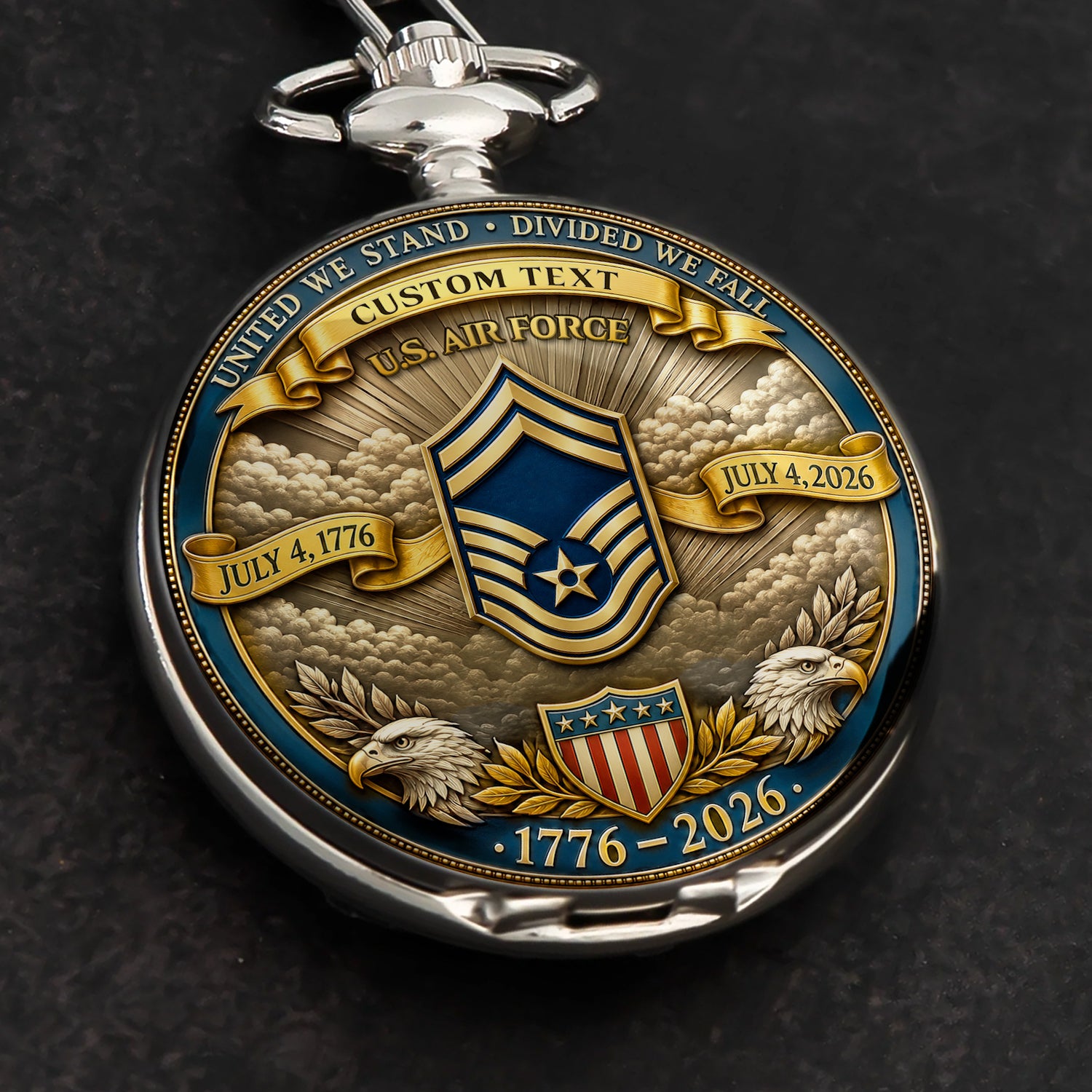 Personalized US Air Force Veteran Pocket Watch Custom Gift