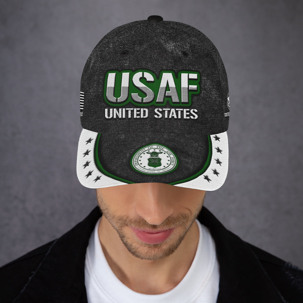 US Military Custom Ranks/Insignia, Personalized Name And Years Served All Over Prints Premium Classic Cap