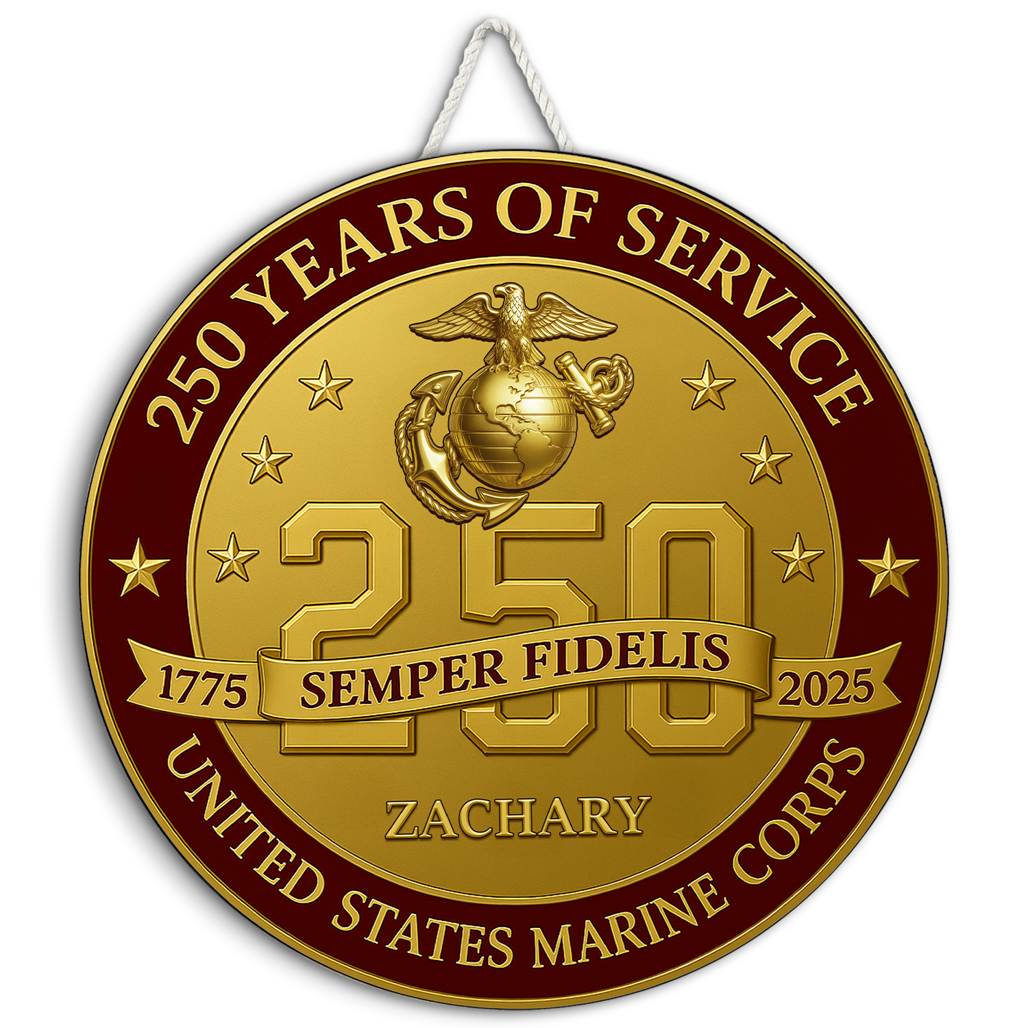 MARlNE 250 Years of Service Wooden Sign