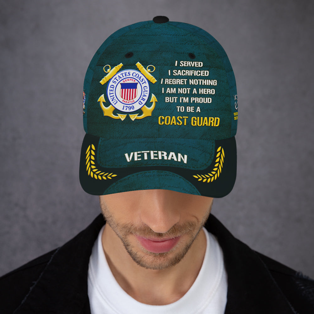 Custom Ranks/Insignia, Personalized Name And Years Served All Over Prints Premium Classic Cap JAOVC09