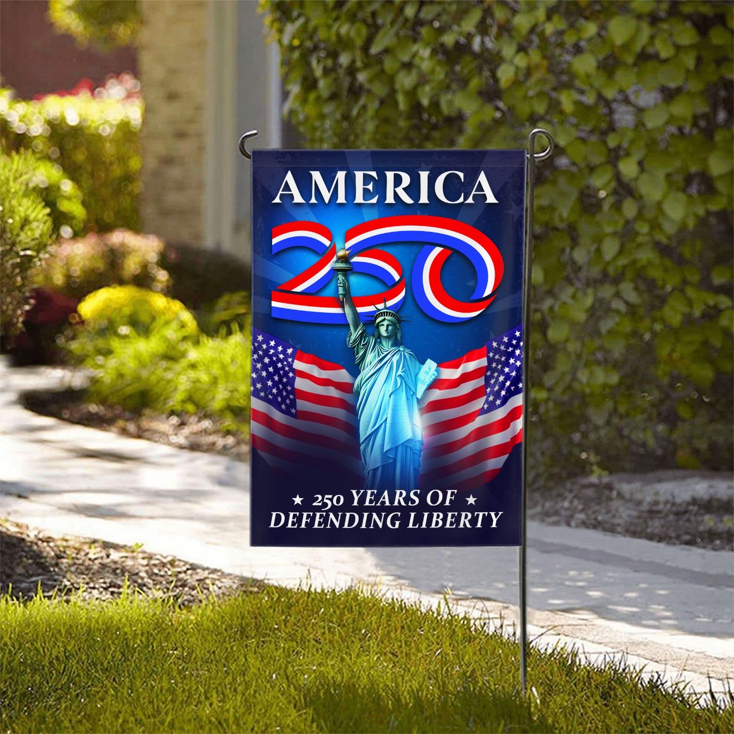 America 250 Year Of Defending Liberty Garden Flag 12''x18'' Twin-Side Printing
