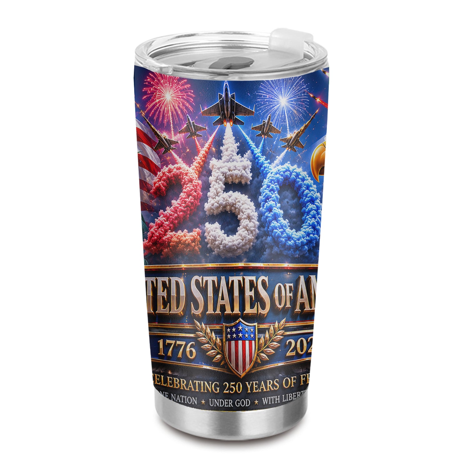 America 250 Years of Freedom 20oz Tumbler Eagle Patriotic Gift