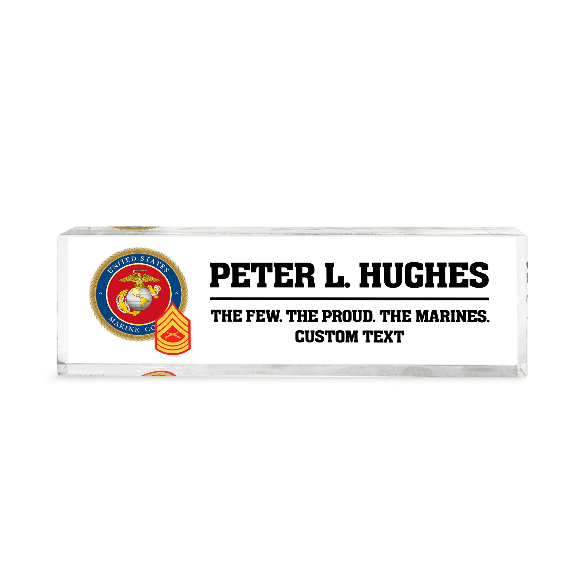 MARlNE Corps Acrylic Plaque – Personalized Name & Rank Gift