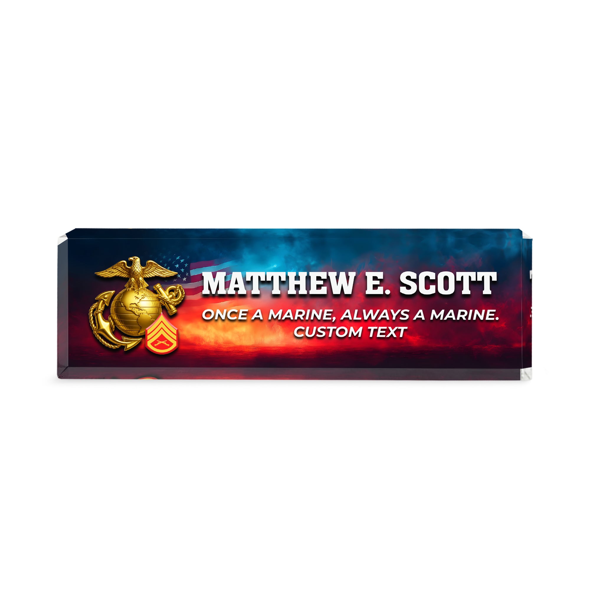 MARlNE COPRS Acrylic Plaque – Personalized Name & Rank