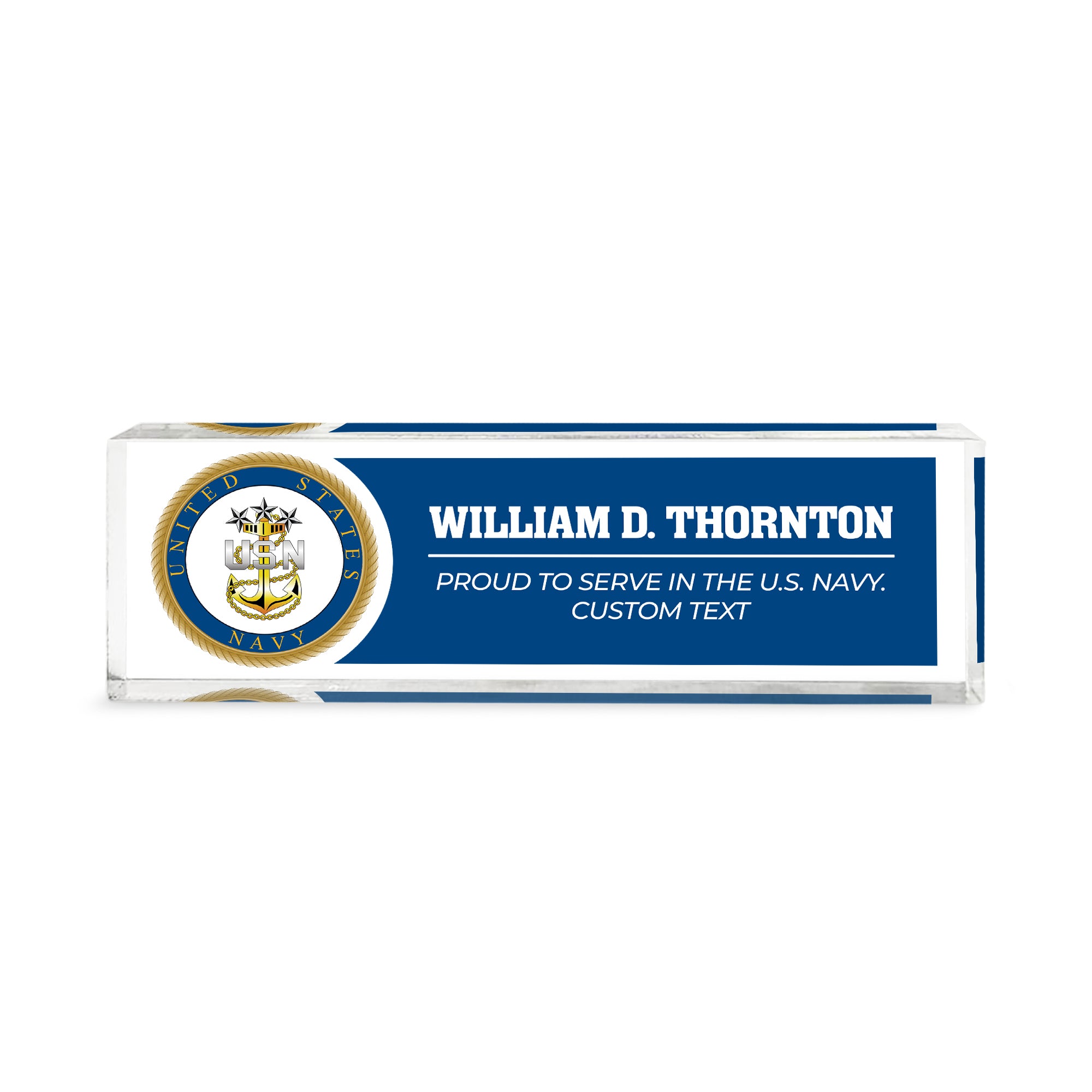 US Navy Custom Acrylic Plaque – Personalized Service Gift