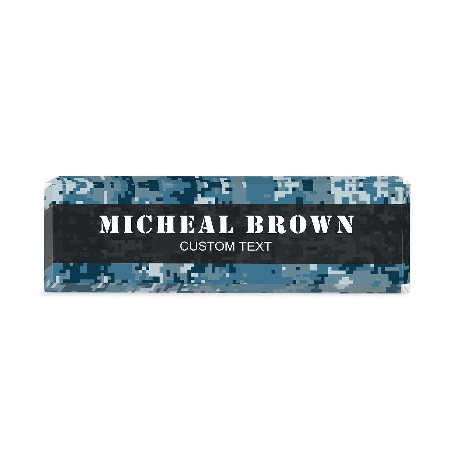 Custom Military Camo Acrylic Plaque – Personalized Service Gift