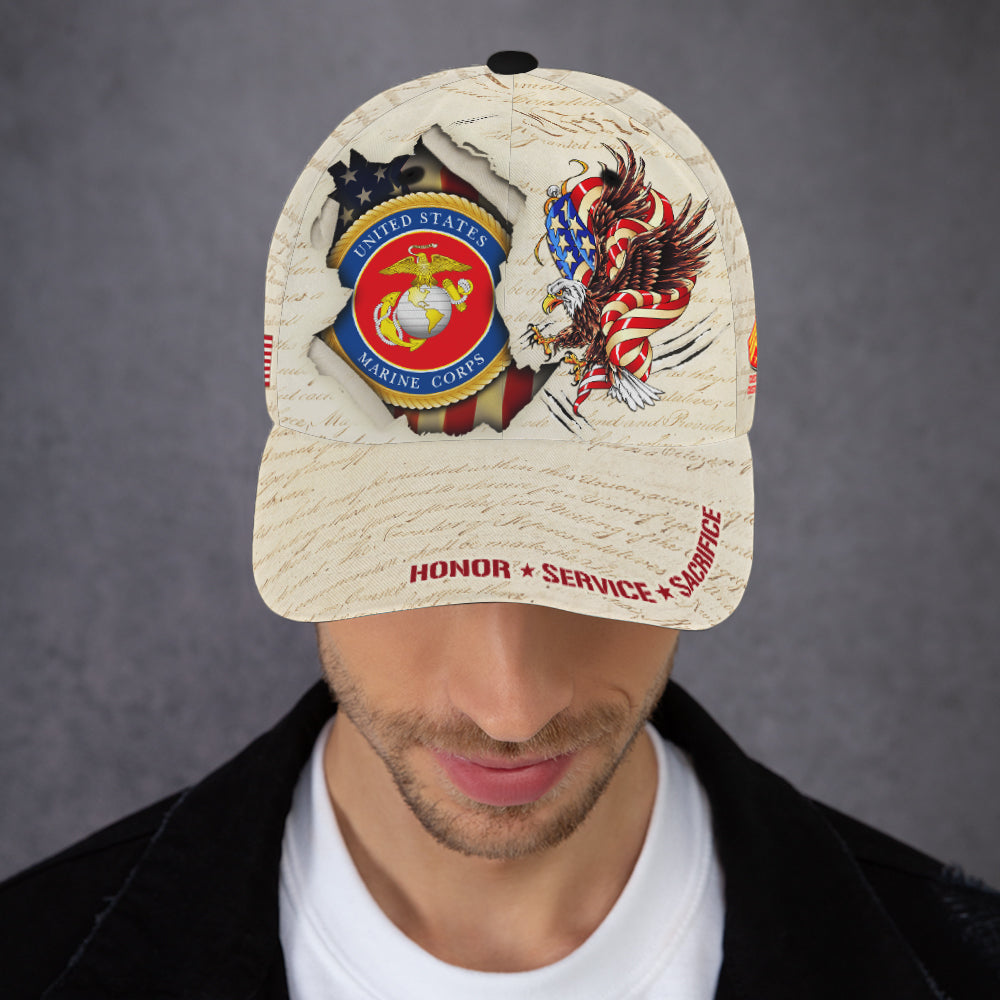 Custom Ranks/Insignia, Personalized Name And Years Served All Over Prints Premium Classic Cap JAOVC14