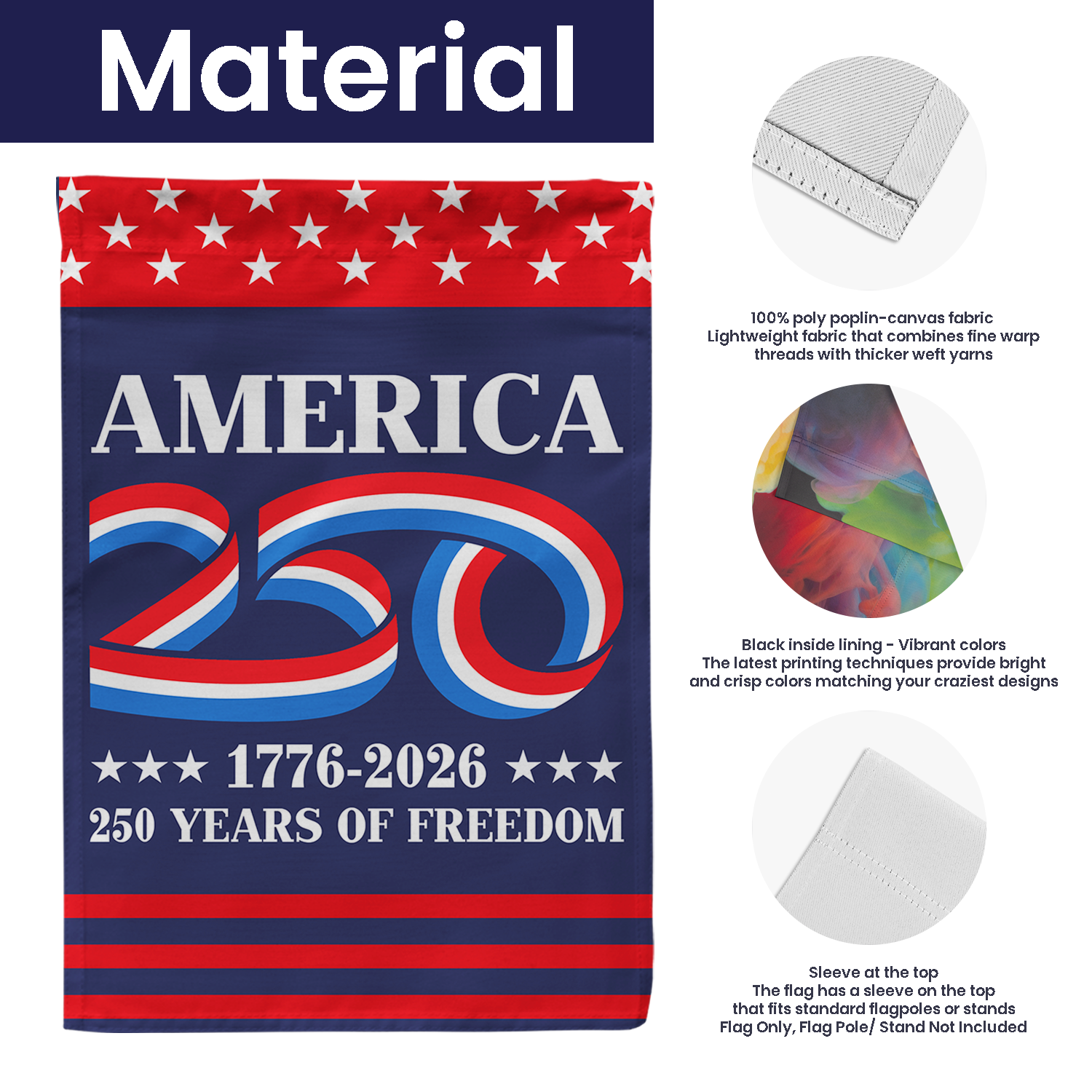 America 250 1776 - 2026 House Flag 28''x40'' Twin-Side Printing