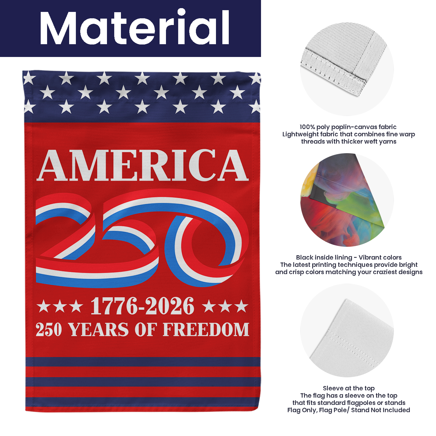 America 250 1776 - 2026 House Flag 28''x40'' Twin-Side Printing