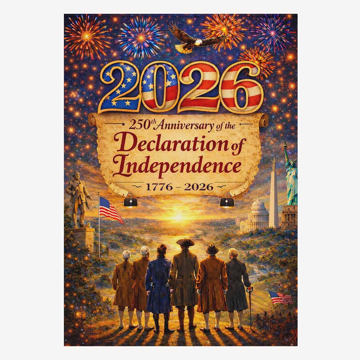 America 250 House Flag Declaration of Independence 1776-2026 USA Patriotic Flag