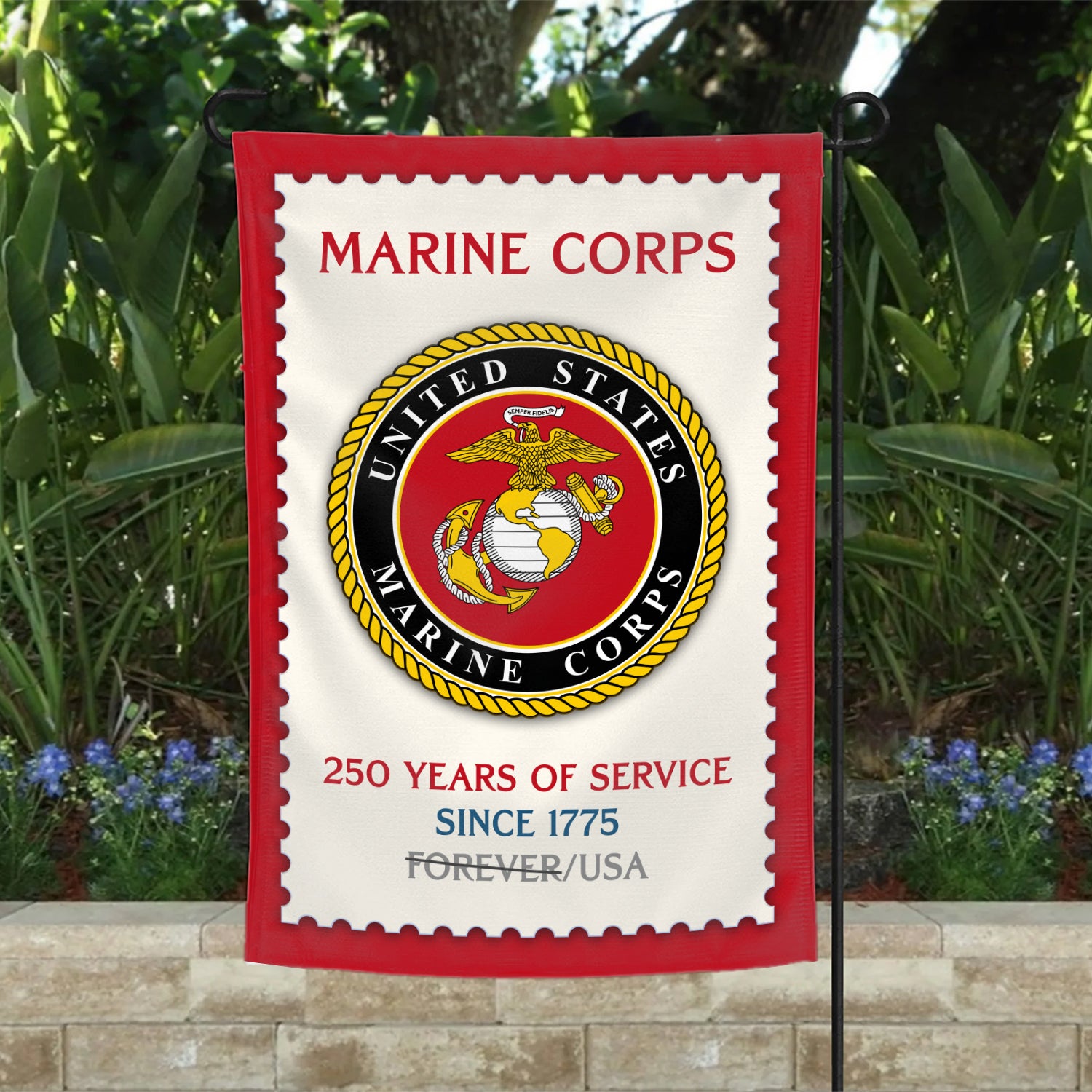MARlNE 250 Years Of Service Since 1775 Garden Flag 12" x 18" Twin-Side Printing