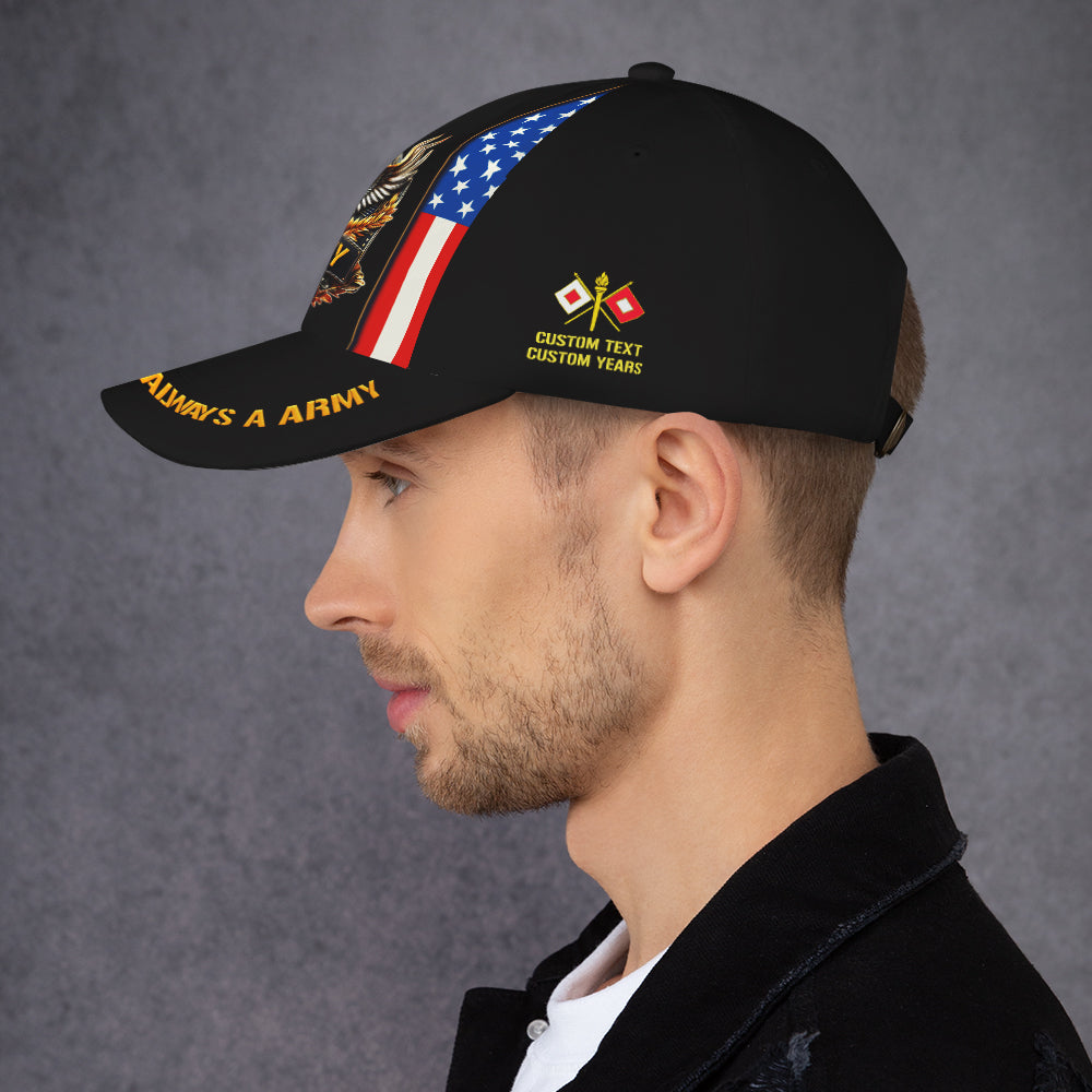 Custom Ranks/Insignia, Personalized Name And Years Served All Over Prints Premium Classic Cap JAOVC12