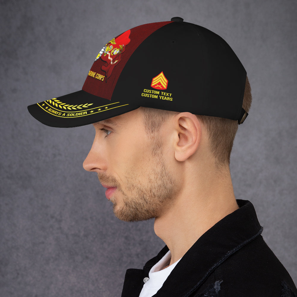 Custom Ranks/Insignia, Personalized Name And Years Served All Over Prints Premium Classic Cap JAOVC06