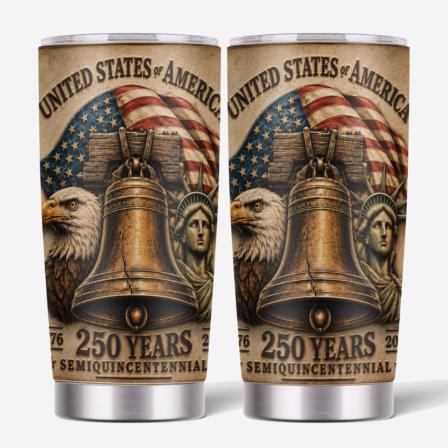 USA 250 Years Semiquincentennial Liberty Bell 20oz Tumbler Gift