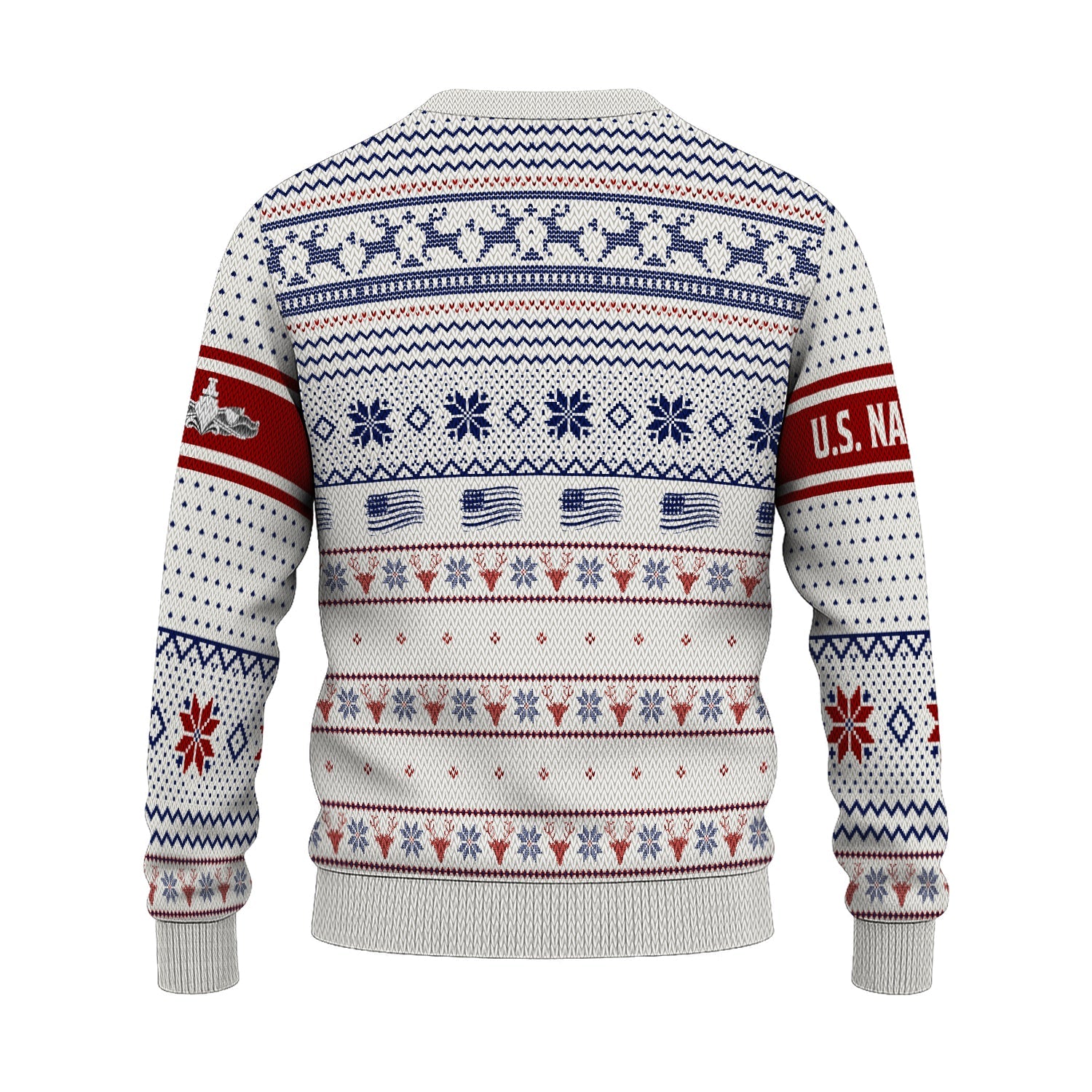 Personalized US Navy Christmas Ugly Sweater JUST08