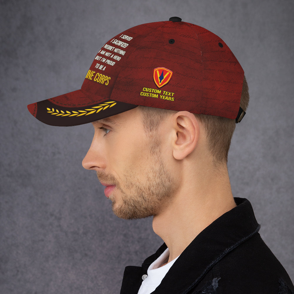 Custom Ranks/Insignia, Personalized Name And Years Served All Over Prints Premium Classic Cap JAOVC09