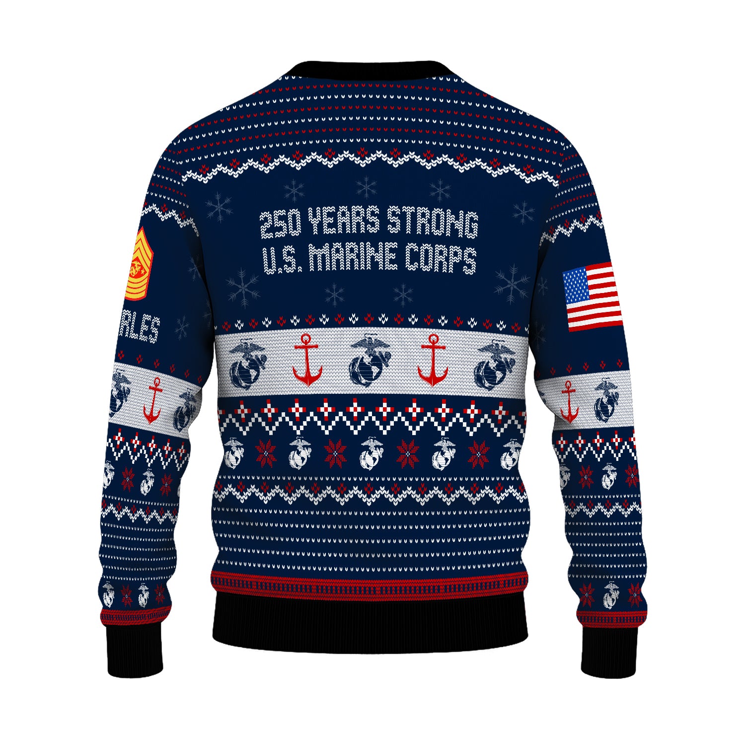 Custom Ranks And Text USMC Ugly Christmas Sweater for Women Men JUST03