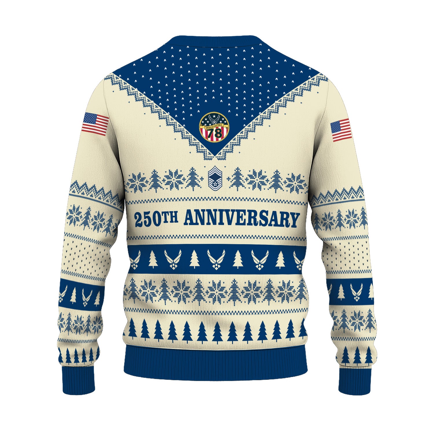 Custom Ranks US Air Force Ugly Christmas Sweater for Women Men TUST05
