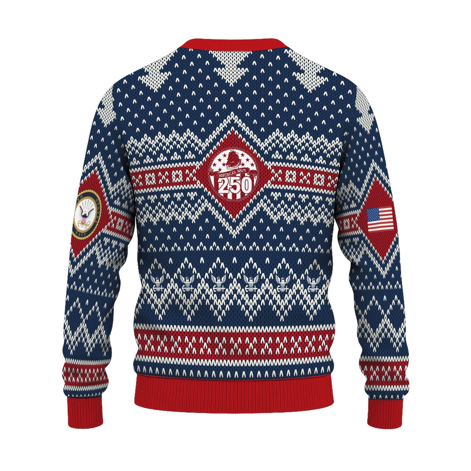 Personalized US Navy Christmas Ugly Sweater TUST09