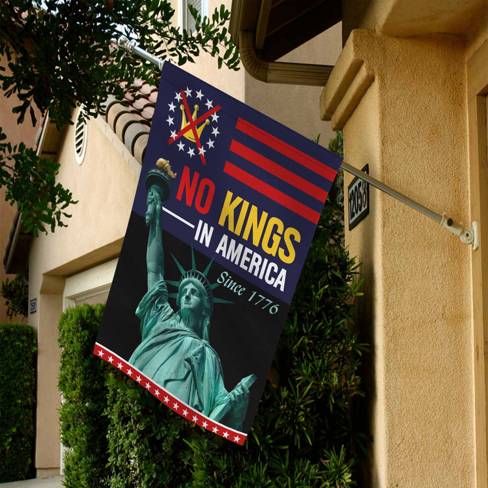 No Kings in America Garden Flag Patriotic Statue of Liberty Since 1776 USA Independence Decor