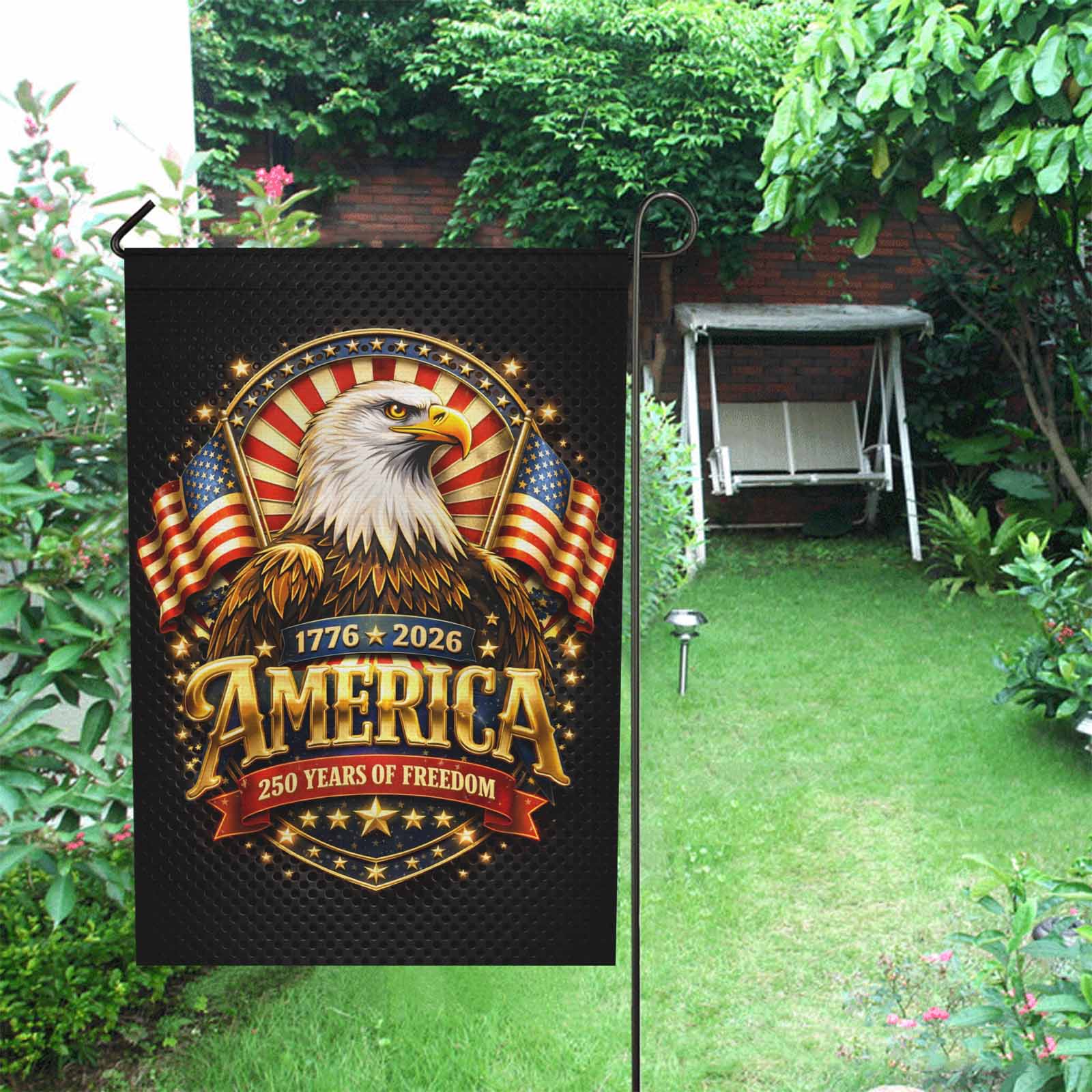 America 250 Patriotic Eagle Garden Flag 1776-2026 Independence Decor