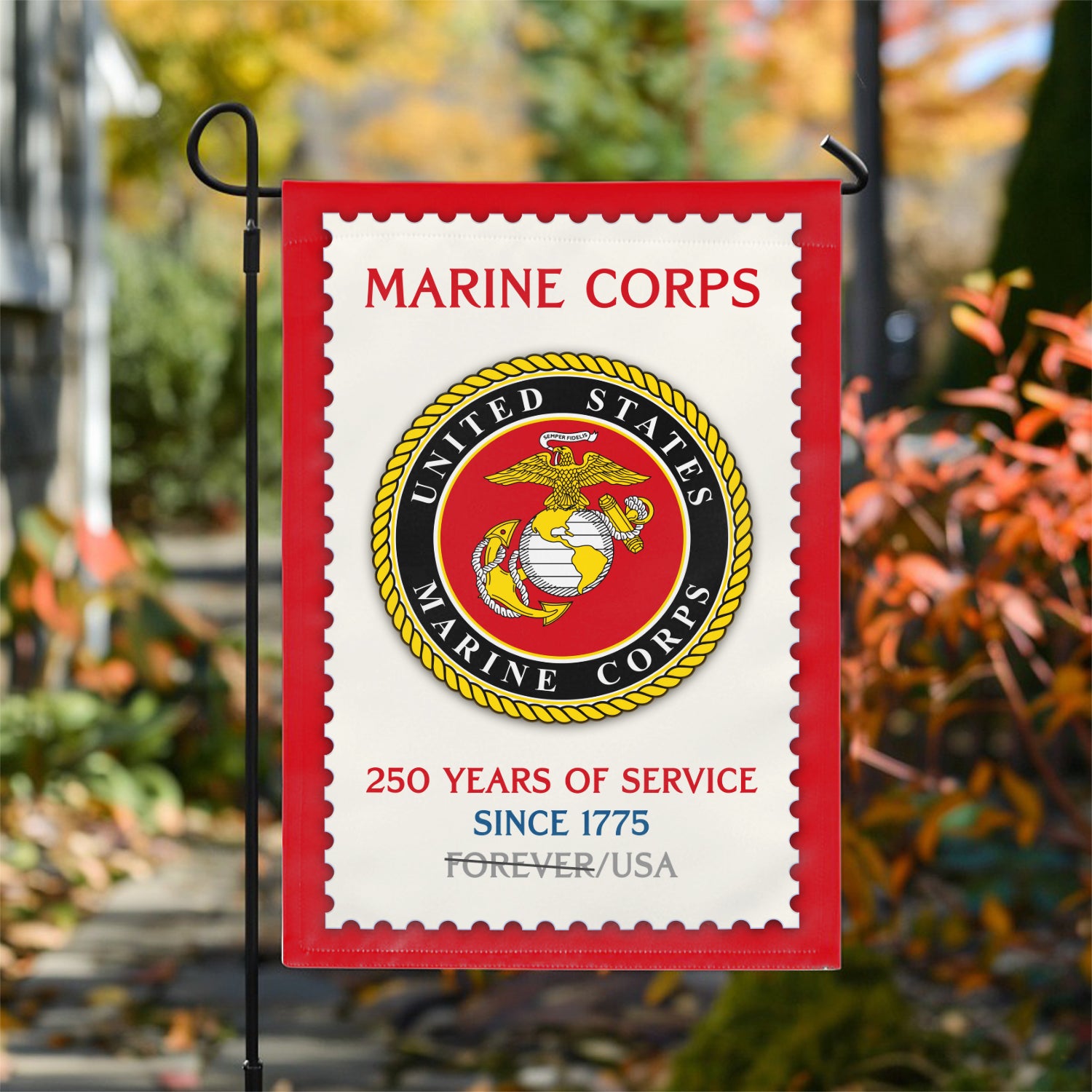 MARlNE 250 Years Of Service Since 1775 Garden Flag 12" x 18" Twin-Side Printing