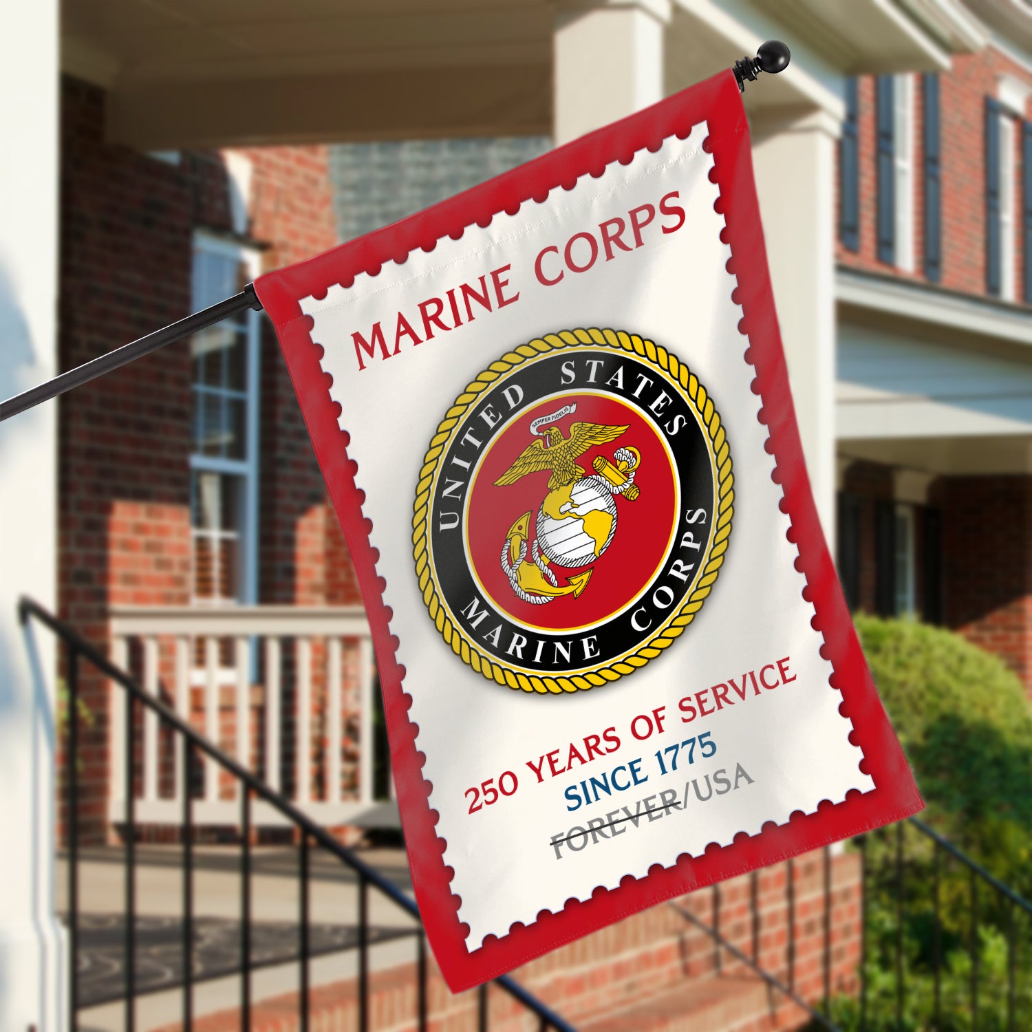 MARlNE 250 Years Of Service Since 1775 House Flag 28" x 40" Twin-Side Printing