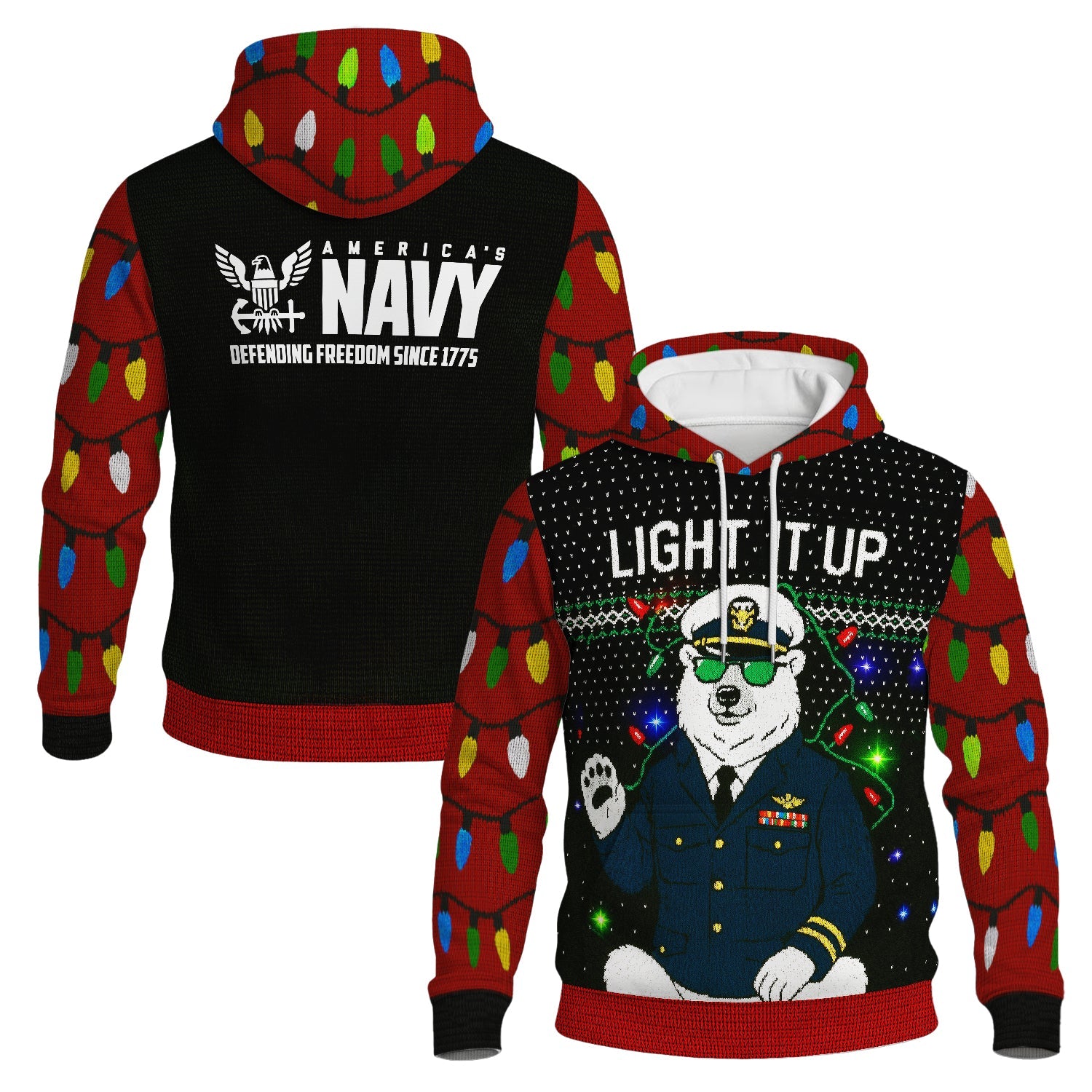 US Navy Light It Up Hoodie 3D All Over Print