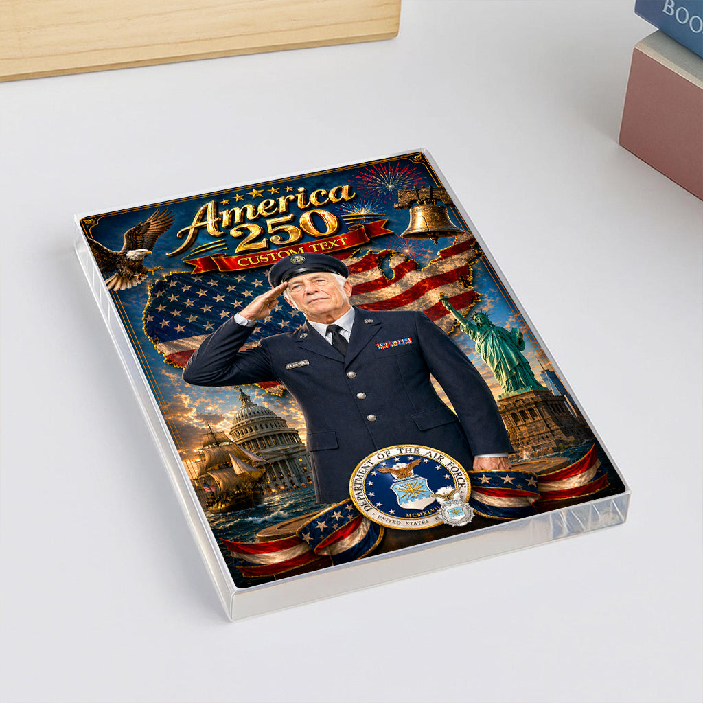 America 250 Custom US Air Force Service Uniform Figure Acrylic Block