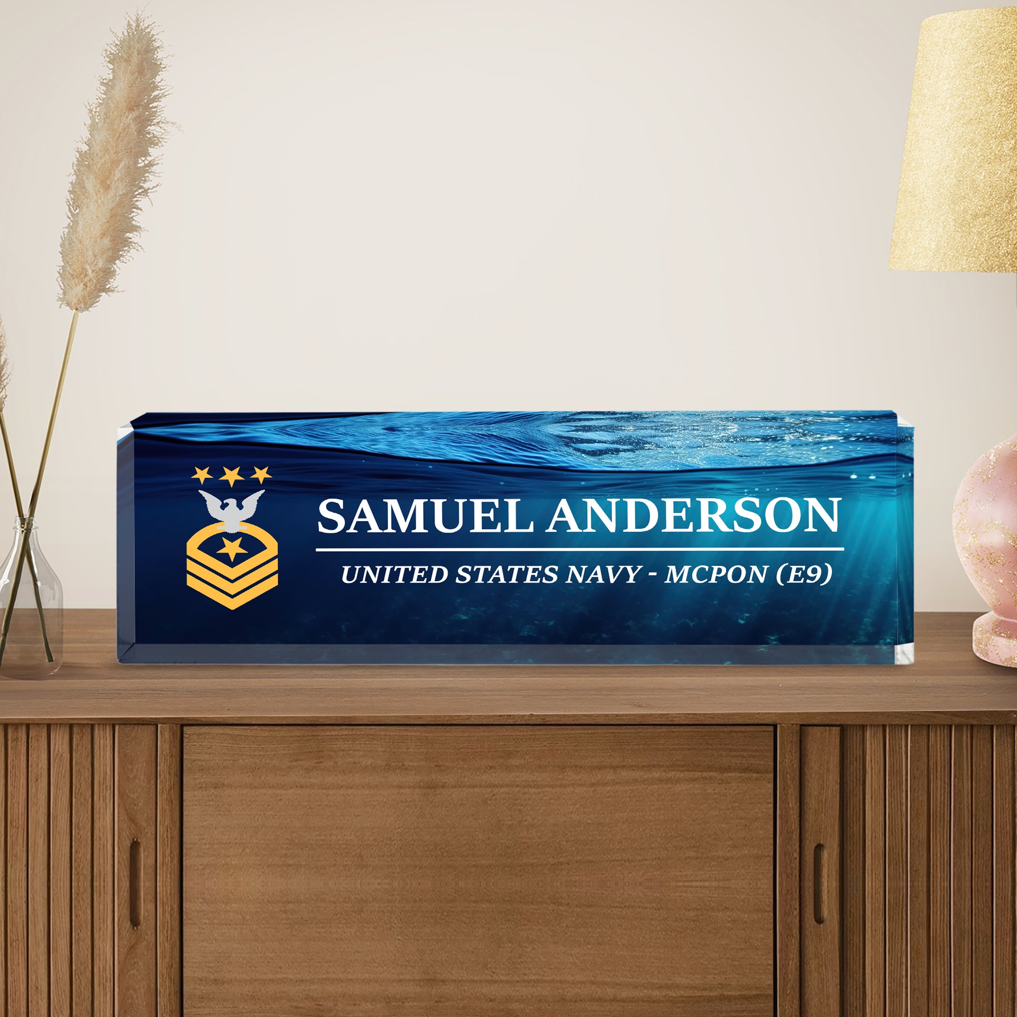 US Navy Acrylic Plaque – Personalized Name & Year Gift