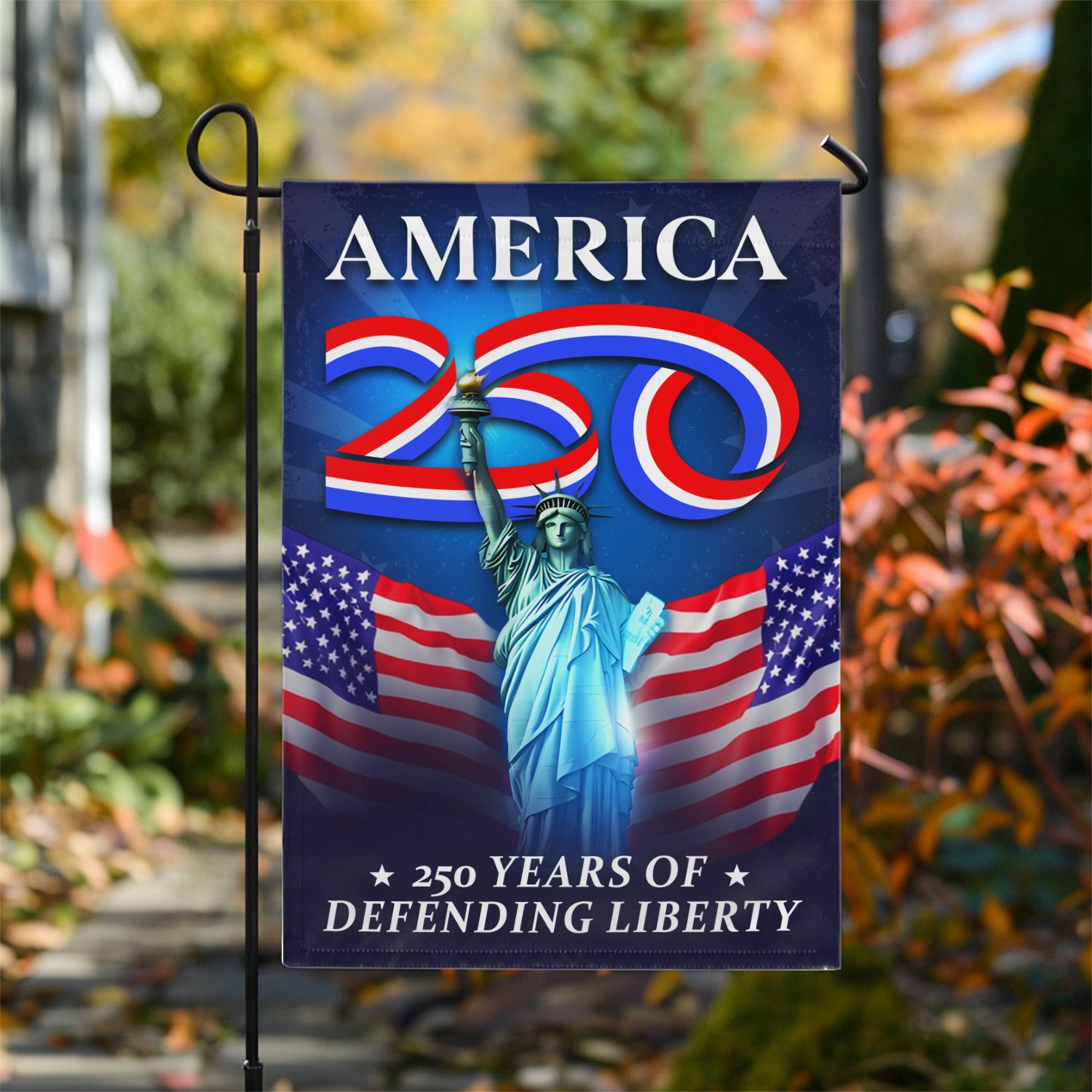America 250 Year Of Defending Liberty Garden Flag 12''x18'' Twin-Side Printing