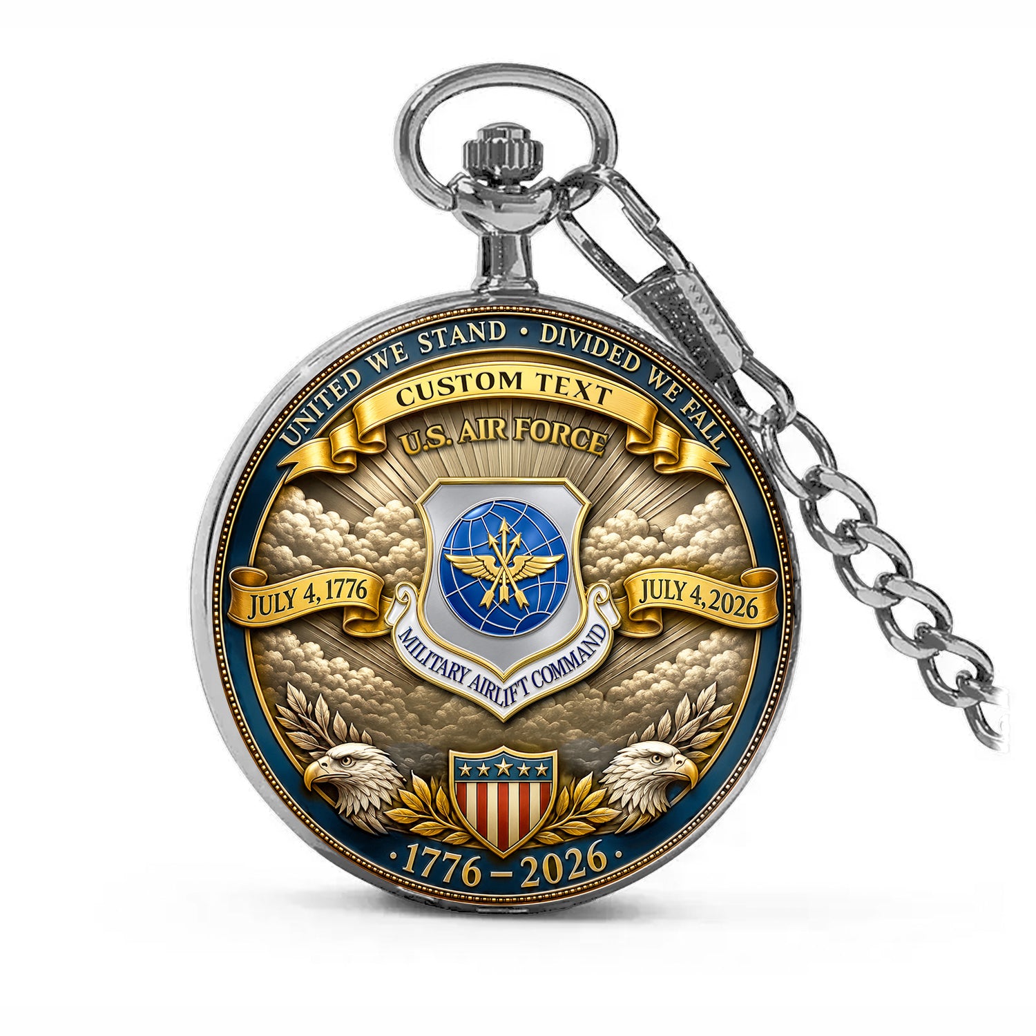 Personalized US Air Force Veteran Pocket Watch Custom Gift