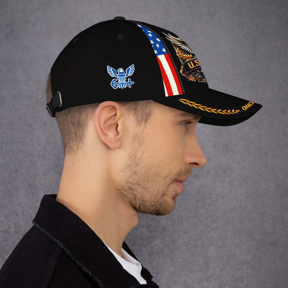 Custom Ranks/Insignia, Personalized Name And Years Served All Over Prints Premium Classic Cap JAOVC12