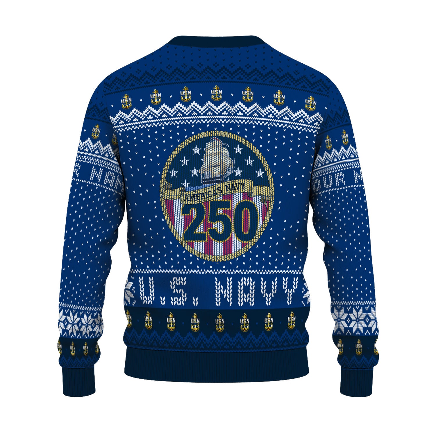 Custom Ranks And Text US Navy Ugly Christmas Sweater for Women Men TUST04