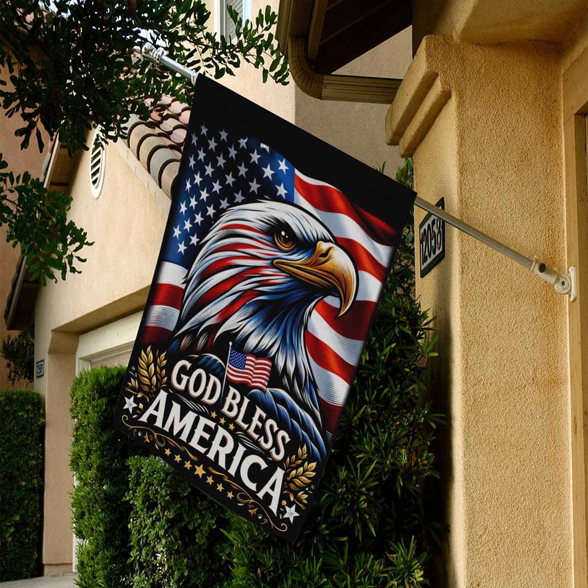 God Bless America Garden Flag Patriotic Eagle USA Decor