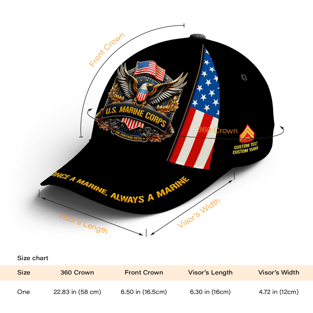 Custom Ranks/Insignia, Personalized Name And Years Served All Over Prints Premium Classic Cap JAOVC12