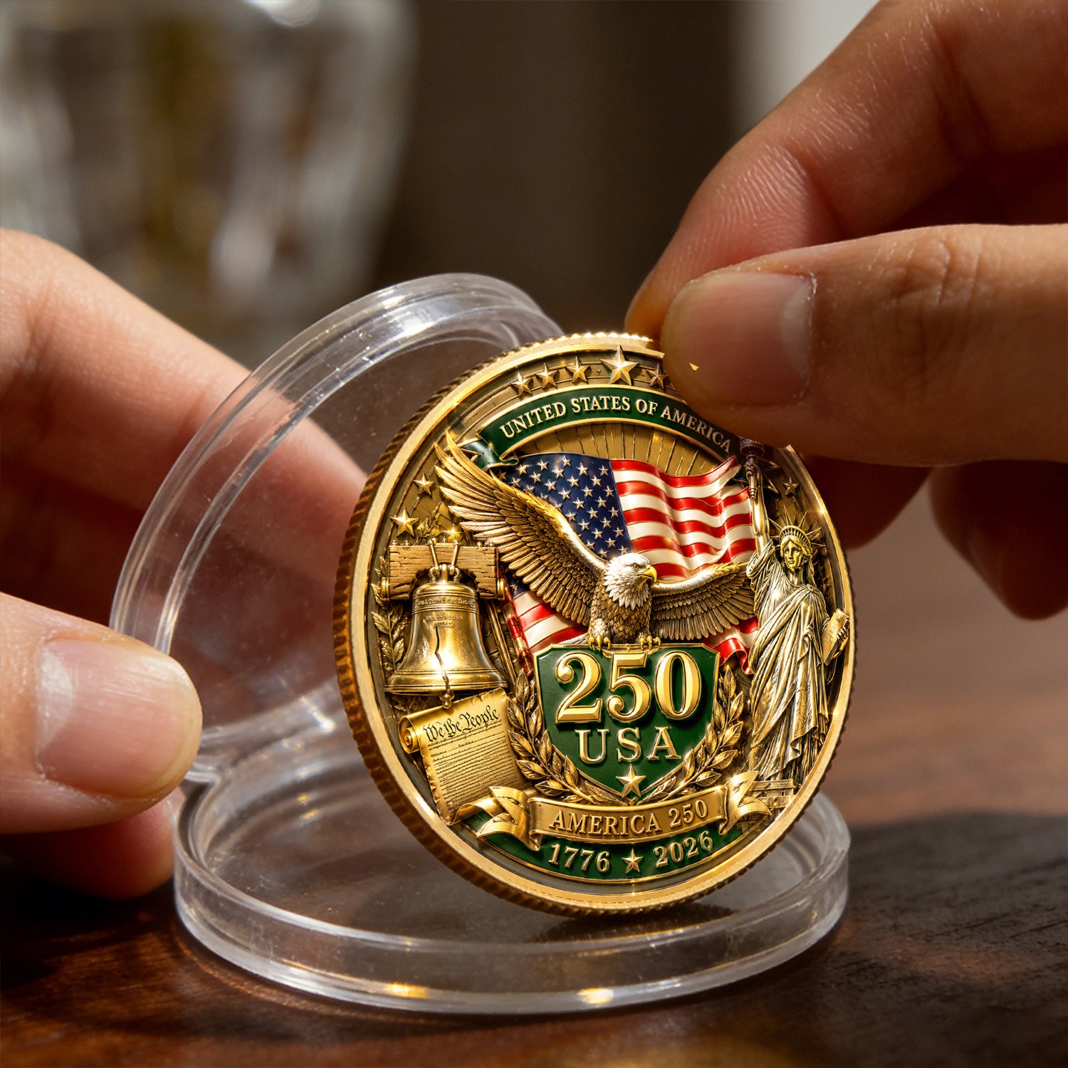 U.S. Army 250 USA Personalized Rank Challenge Coin