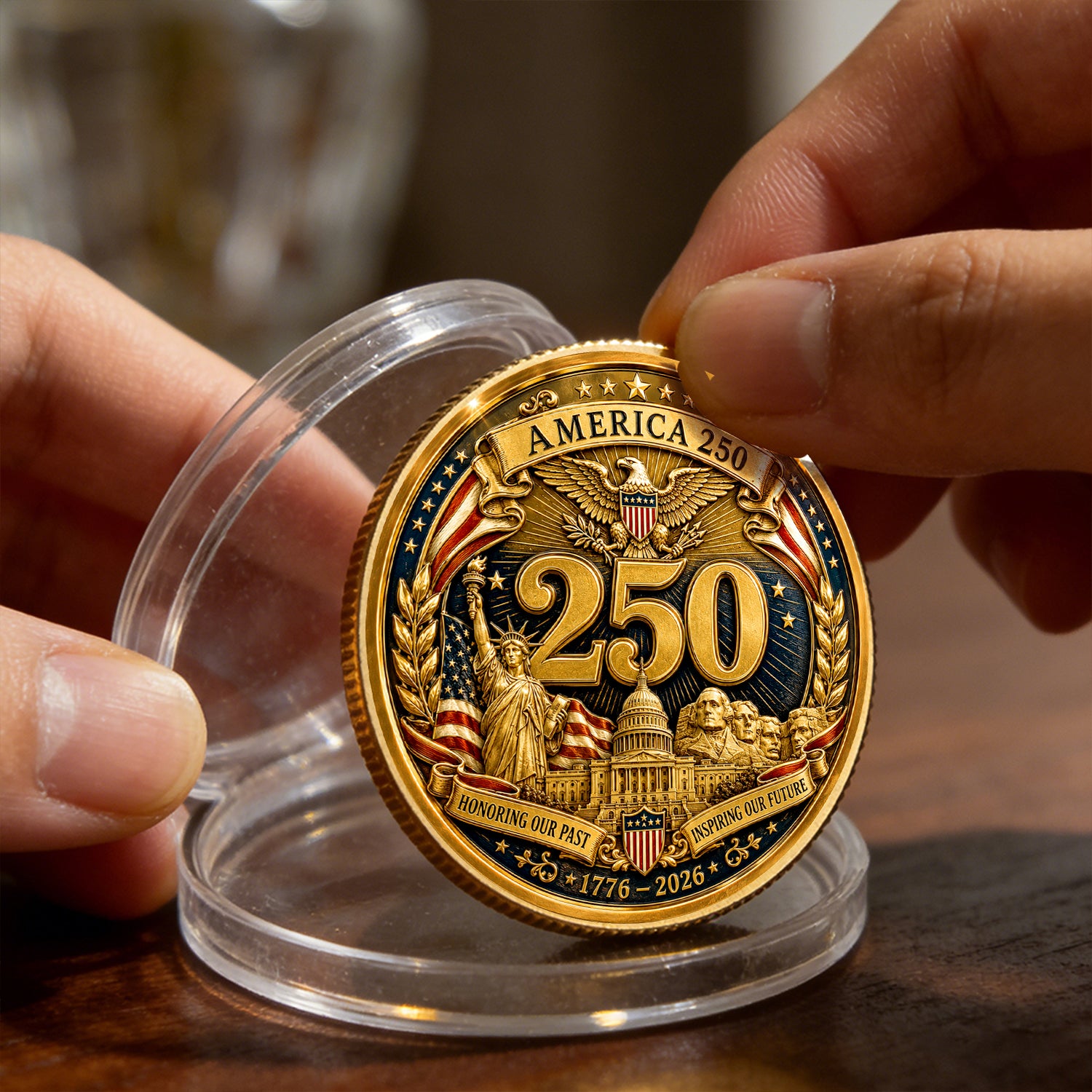 Personalized USMC Military Rank Coin America 250 Anniversary