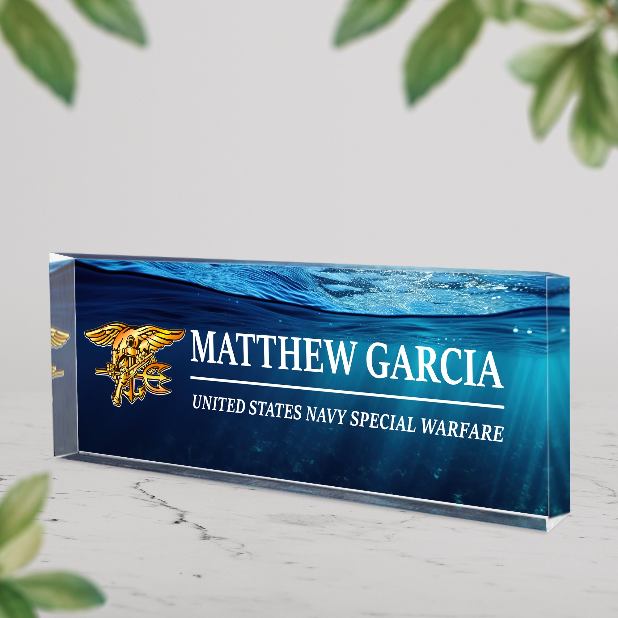 US Navy Acrylic Plaque – Personalized Name & Year Gift