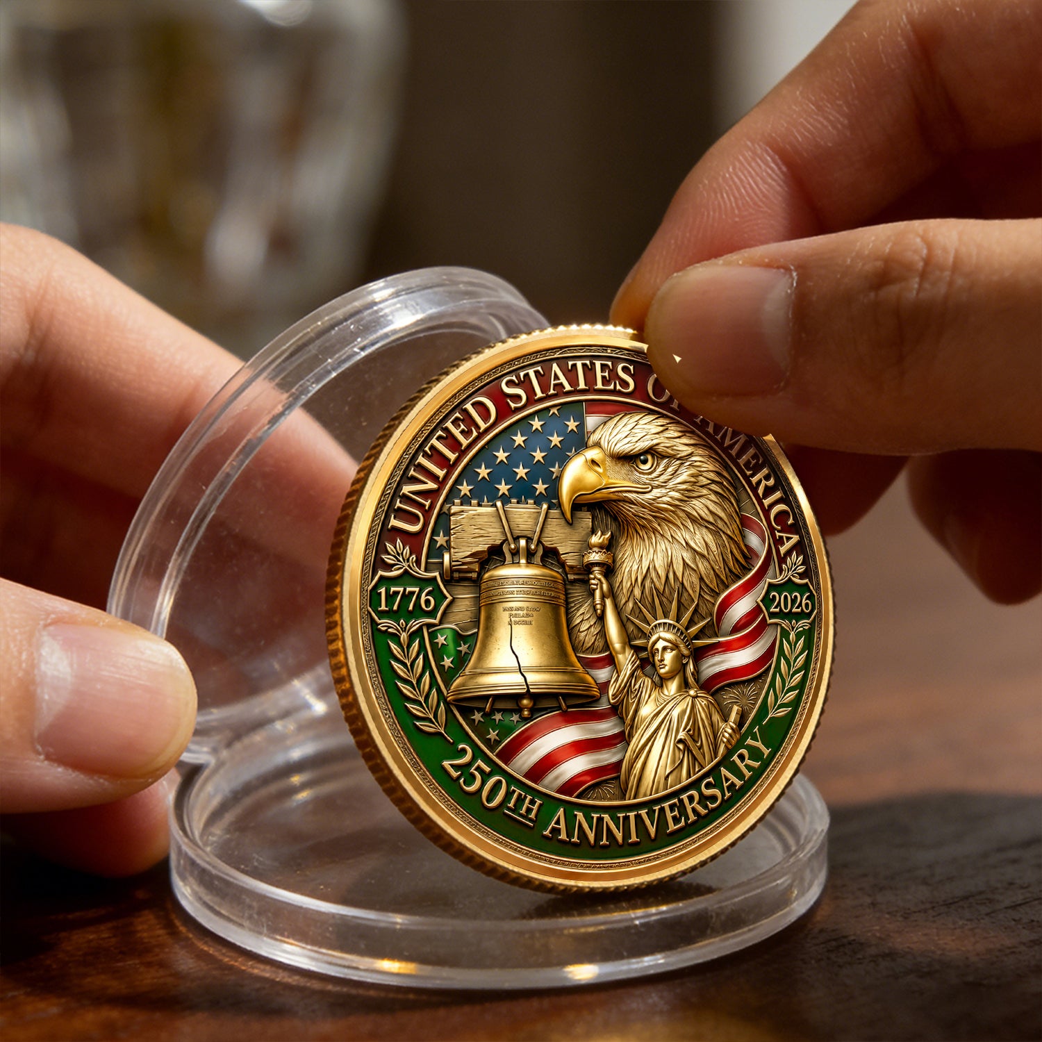 Personalized U.S. Army Rank Coin 1776-2026 Custom Text