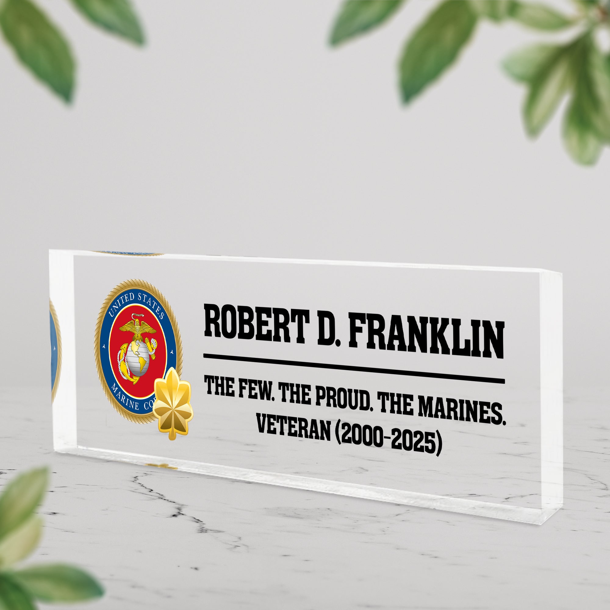 MARlNE Corps Acrylic Plaque – Personalized Name & Rank Gift