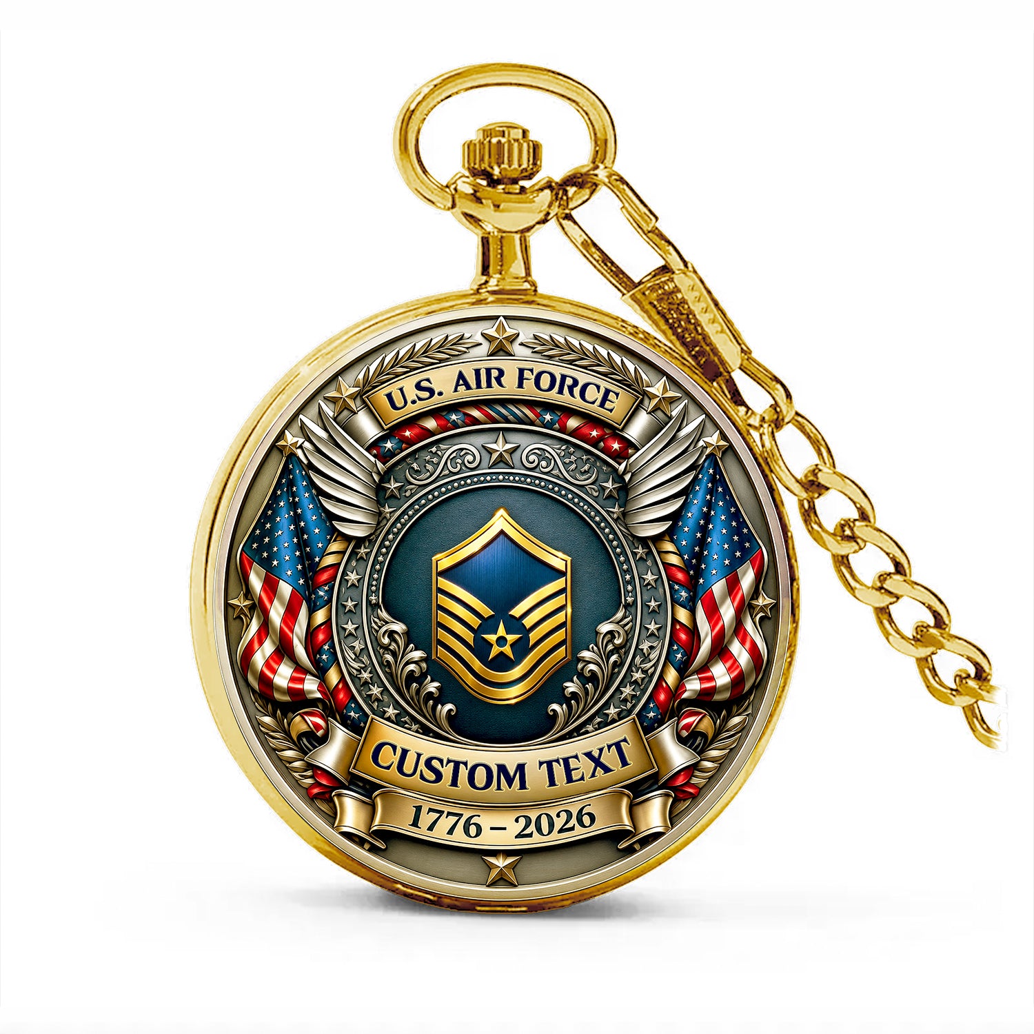Personalized US Air Force Pocket Watch Military Collector Gift