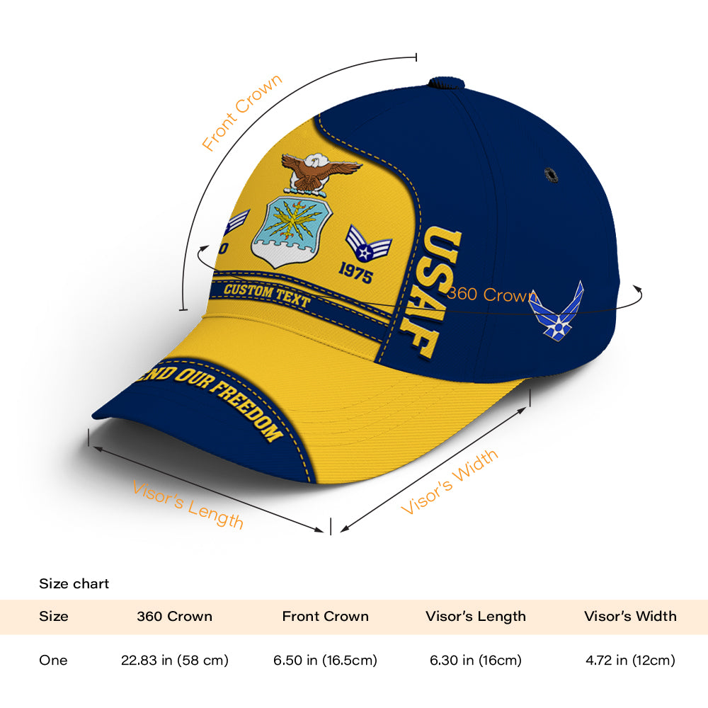 Custom Ranks/Insignia, Personalized Name And Years Served All Over Prints Premium Classic Cap JAOVC07