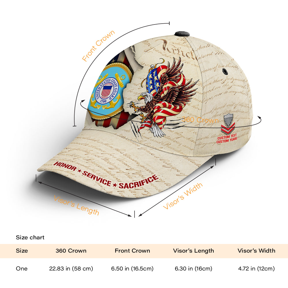 Custom Ranks/Insignia, Personalized Name And Years Served All Over Prints Premium Classic Cap JAOVC14