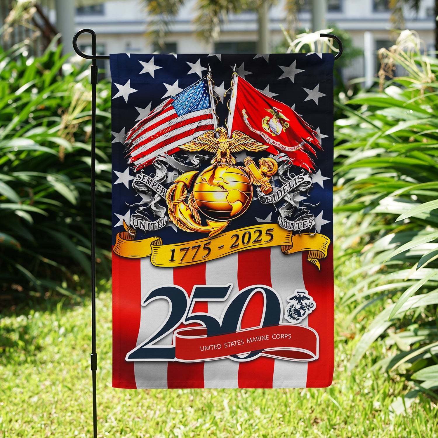 MARlNE 250 Years Of Service Garden Flag Twin-Side Printing