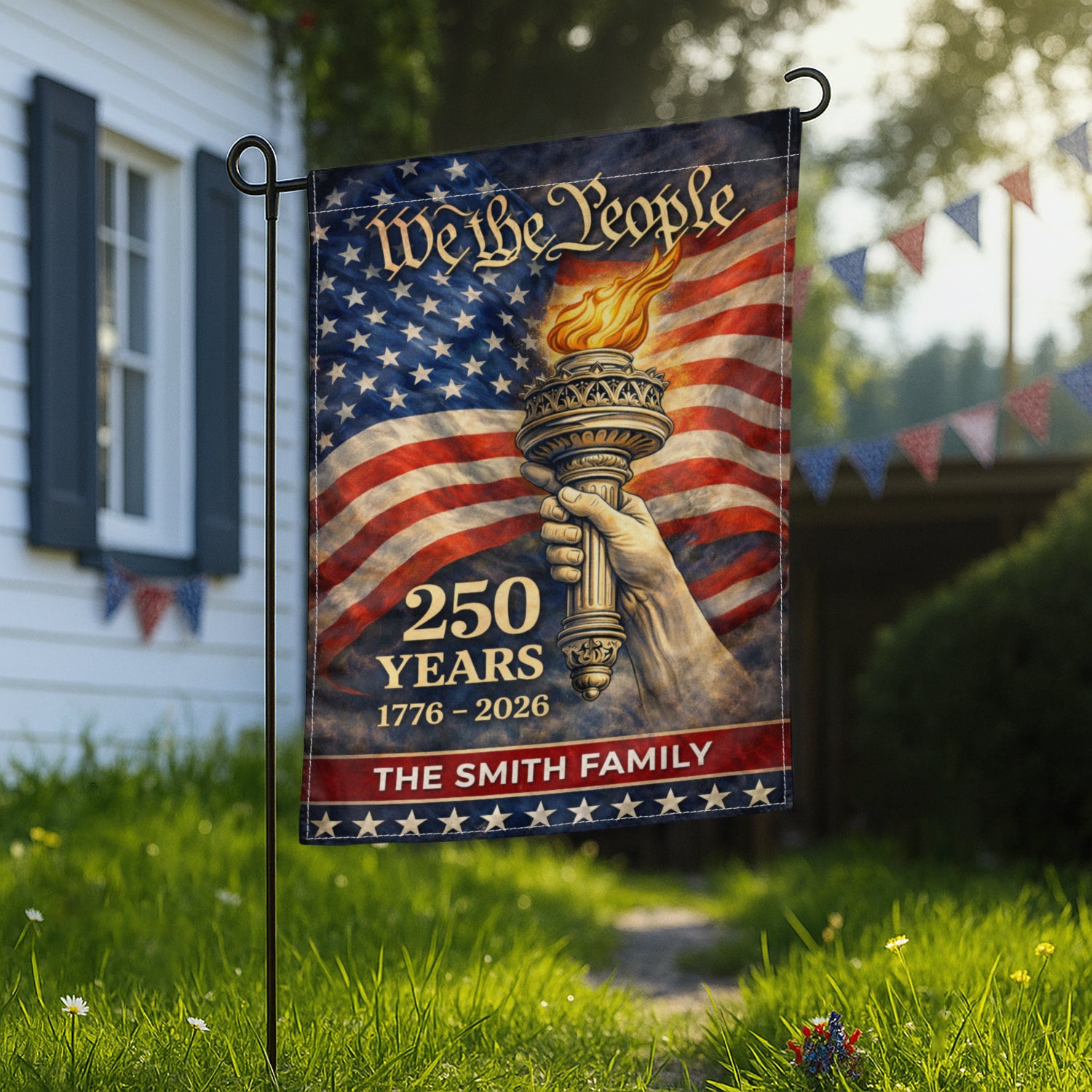 Personalized America 250 Garden Flag We The People 1776-2026